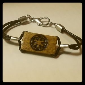 Star wars imperial cog wood tile bracelet